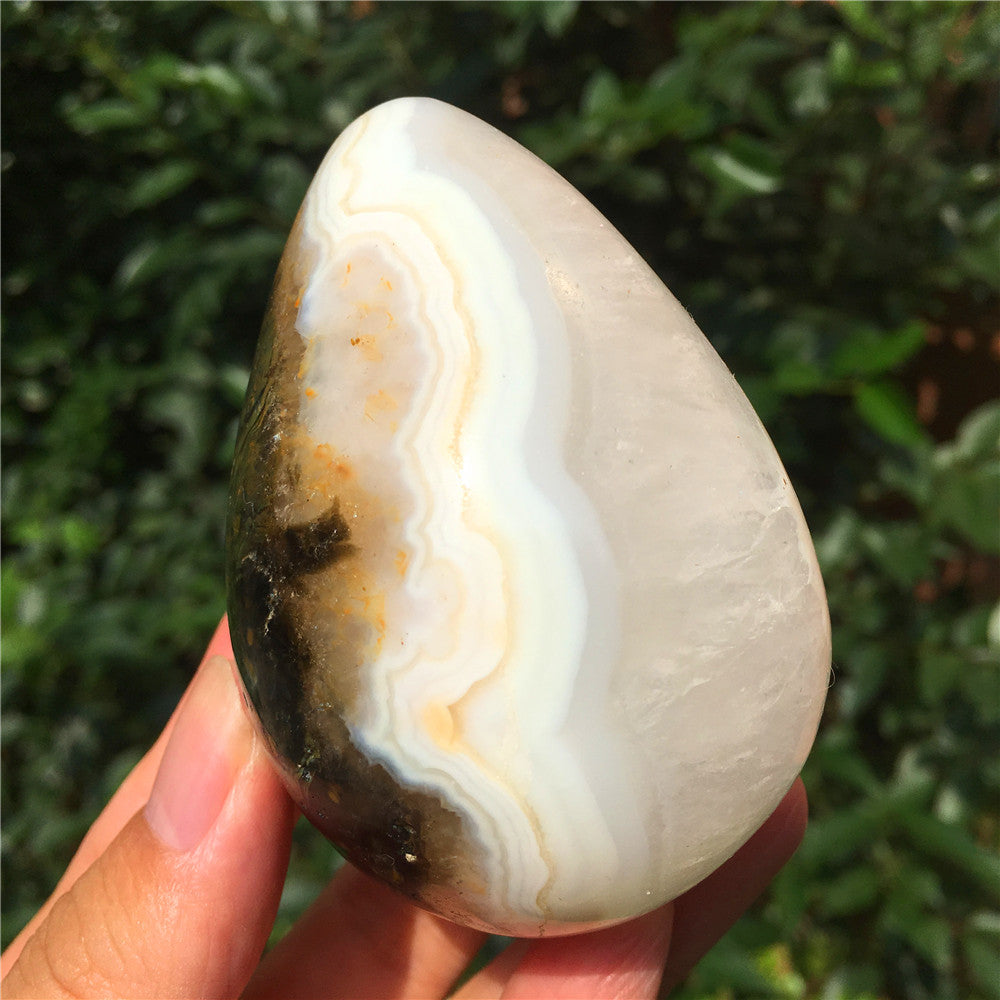 346G  Crystal carved egg of Ocean Jasper  F47