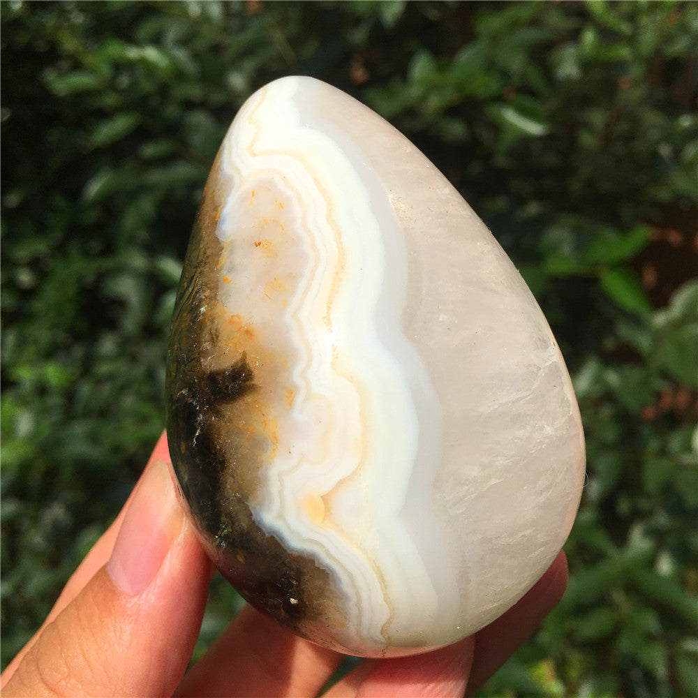 346G  Crystal carved egg of Ocean Jasper  F47