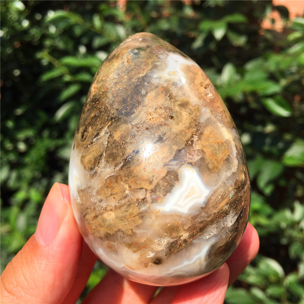 315G  Crystal carved egg of Ocean Jasper  F2