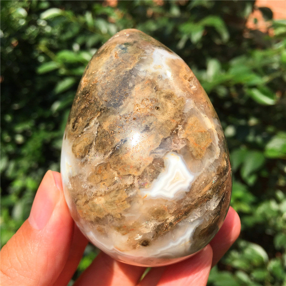 315G  Crystal carved egg of Ocean Jasper  F2