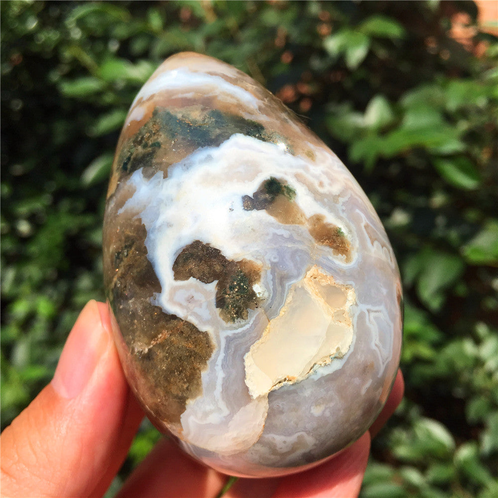 315G  Crystal carved egg of Ocean Jasper  F2