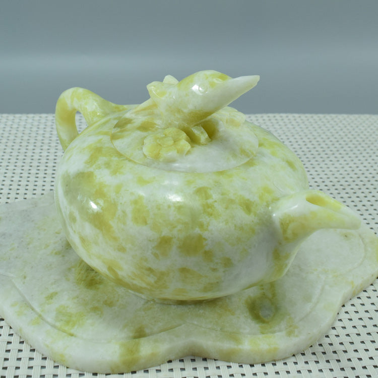 Adorno Oriental Xiuyu, juego de té Xiuyu, adorno natural Liaoning Xiuyan Jade, juego de té, juego de vino, adorno, artículos para el hogar