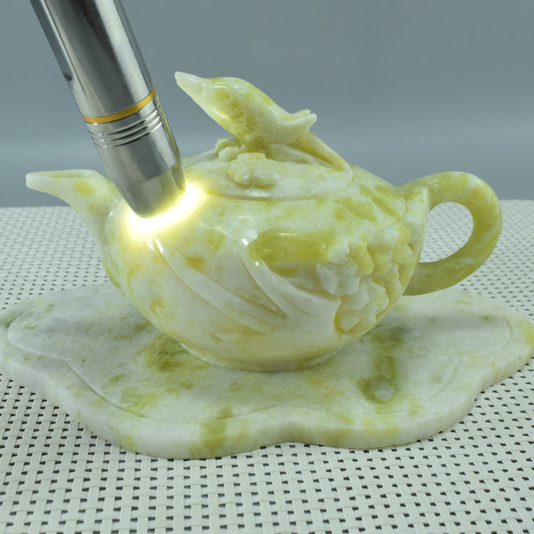 Adorno Oriental Xiuyu, juego de té Xiuyu, adorno natural Liaoning Xiuyan Jade, juego de té, juego de vino, adorno, artículos para el hogar