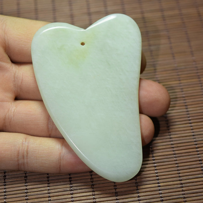 Dongfang Xiuyu scraping board natural Liaoning Xiuyan original stone handle piece for health, face and eye massage