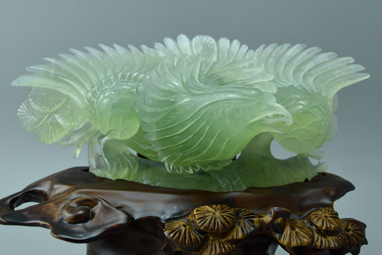 Oriental jade ornaments natural boutique Liaoning Xiuyan Jade Eagle carving jewelry original stone porch Feng Shui craft jade