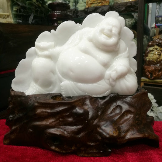 Oriental Xiuyu Big Belly Maitreya Buddha Decoration Natural Lucky Entrance Living Room Decoration