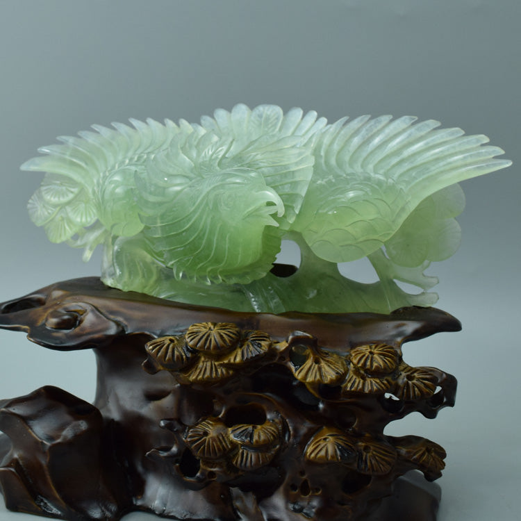 Oriental jade ornaments natural boutique Liaoning Xiuyan Jade Eagle carving jewelry original stone porch Feng Shui craft jade
