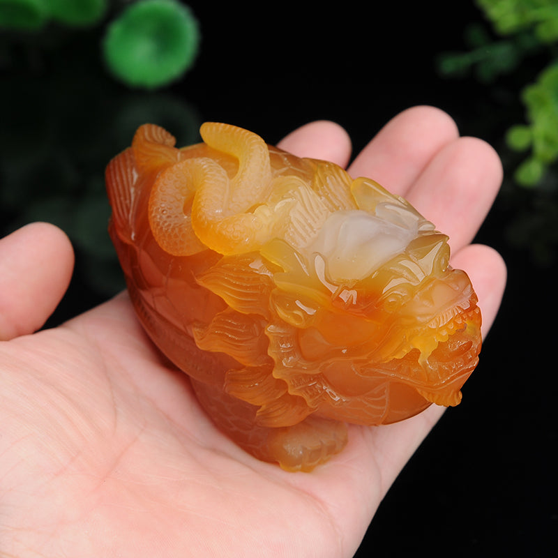 Oriental chalcedony hand playing with carved dragon hand playing with jade hand playing pieces