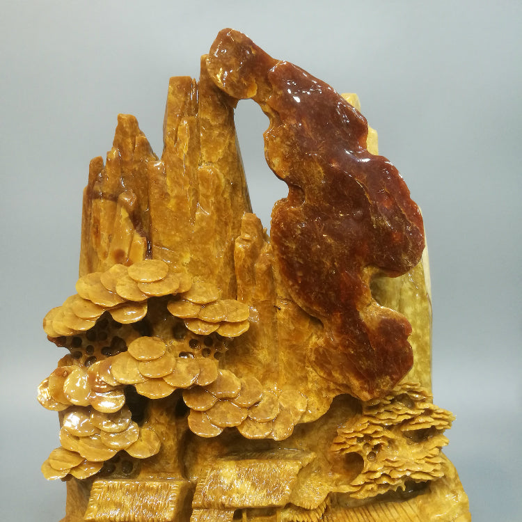 Oriental natural jade ornaments hand carved Liaoning Xiuyan Zhaocai living room office clothes