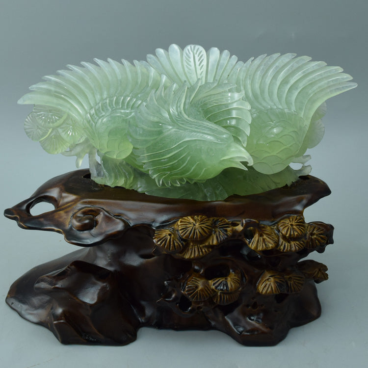 Oriental jade ornaments natural boutique Liaoning Xiuyan Jade Eagle carving jewelry original stone porch Feng Shui craft jade