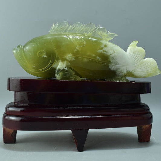 Oriental jade ornament Natural Jade Fish Carving
