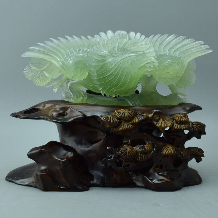 Oriental jade ornaments natural boutique Liaoning Xiuyan Jade Eagle carving jewelry original stone porch Feng Shui craft jade