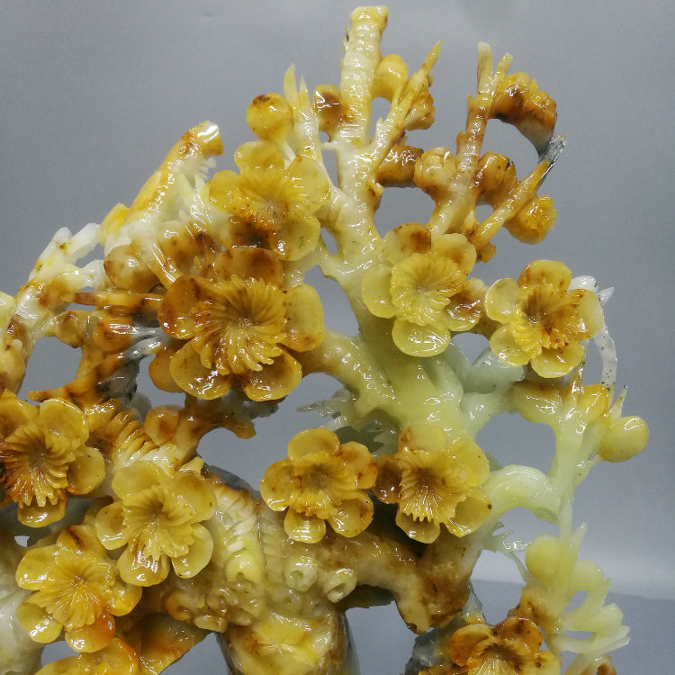 Oriental natural Xiuyu Sika Deer ornaments, hand carved, Liaoning Xiuyan Zhaocai living room office clothes