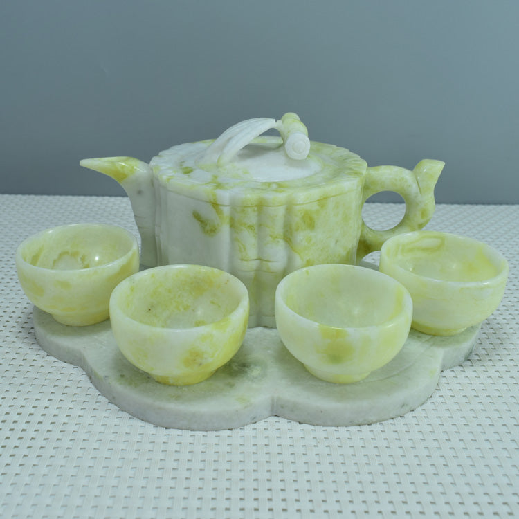 Adorno Oriental Xiuyu, juego de té Xiuyu, adorno natural Liaoning Xiuyan Jade, juego de té, juego de vino, adorno, artículos para el hogar