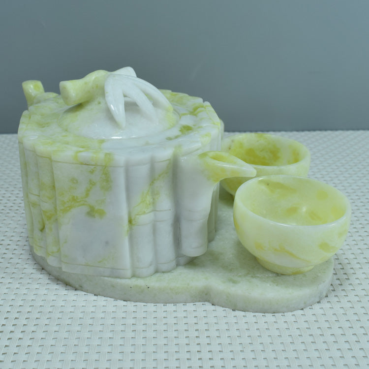Adorno Oriental Xiuyu, juego de té Xiuyu, adorno natural Liaoning Xiuyan Jade, juego de té, juego de vino, adorno, artículos para el hogar