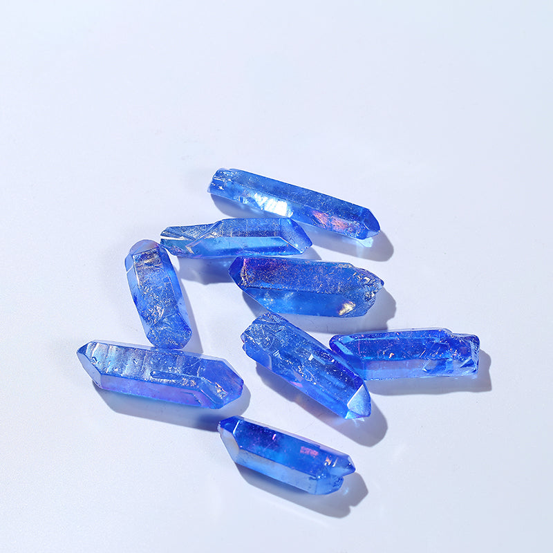 Puntos de cristal de ángel mineral de cuarzo de aura azul