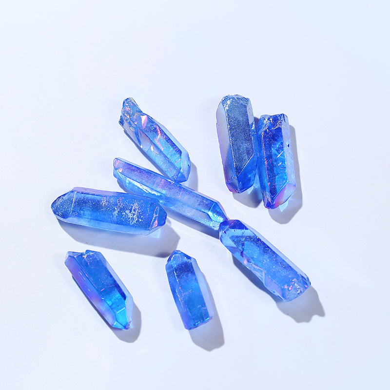 Puntos de cristal de ángel mineral de cuarzo de aura azul
