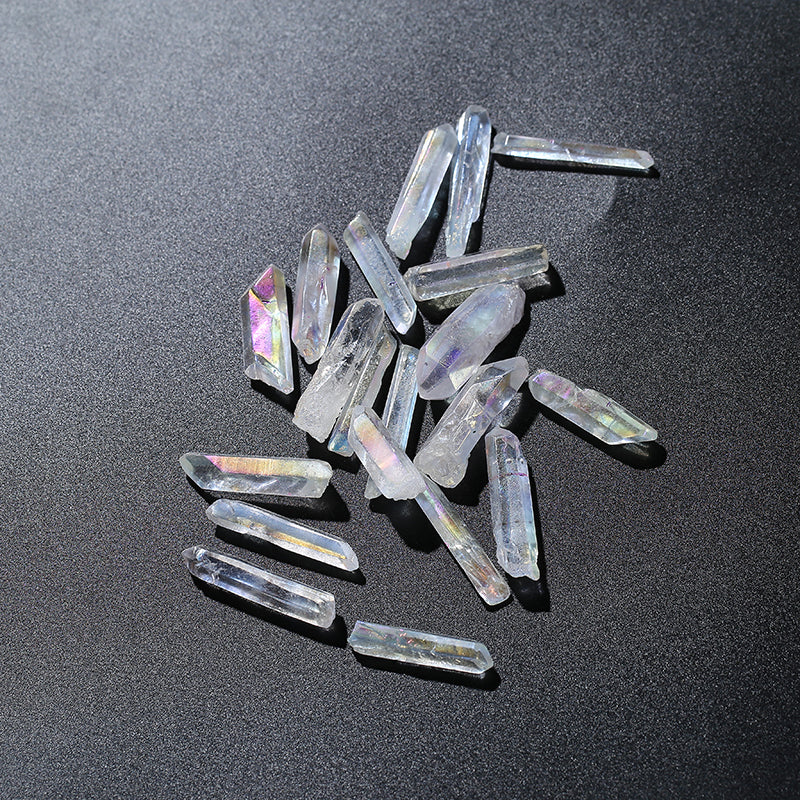 High Quality Natural Rainbow Colorful Aura Quartz Mineral Angel Crystal Wand Points for Pendant