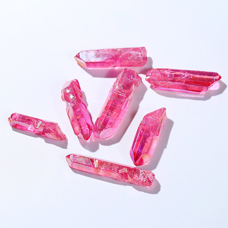 Colgante punta cristal radioplast rosa natural 