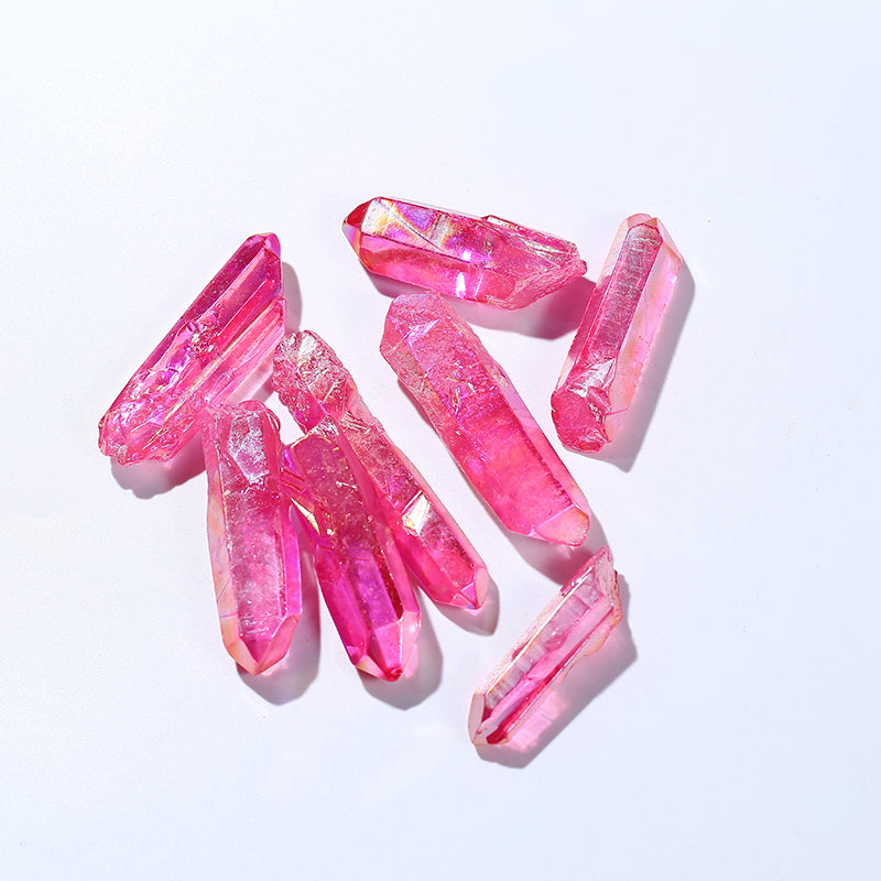 Colgante punta cristal radioplast rosa natural 