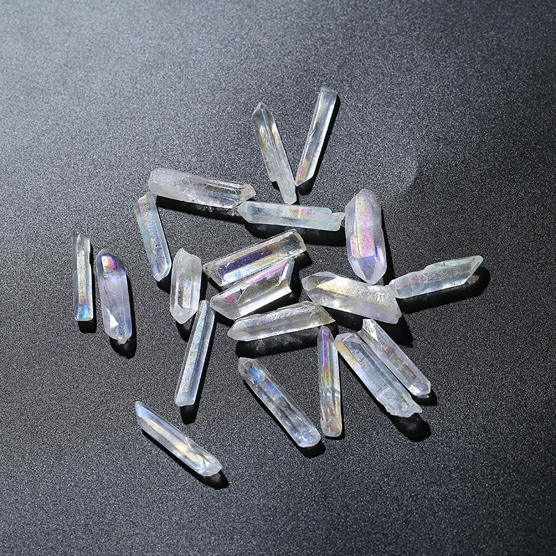 High Quality Natural Rainbow Colorful Aura Quartz Mineral Angel Crystal Wand Points for Pendant