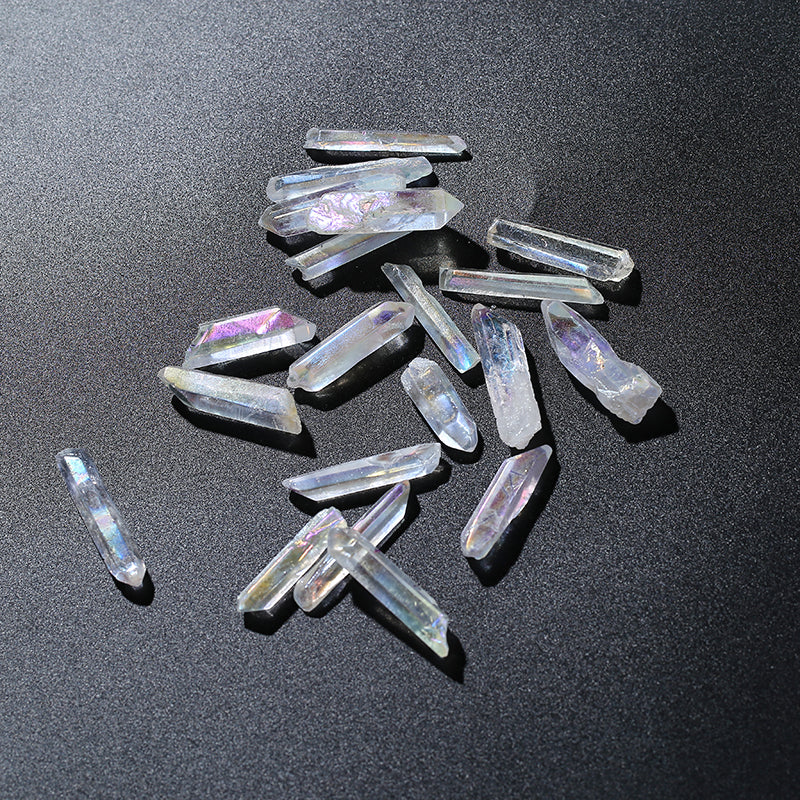 High Quality Natural Rainbow Colorful Aura Quartz Mineral Angel Crystal Wand Points for Pendant