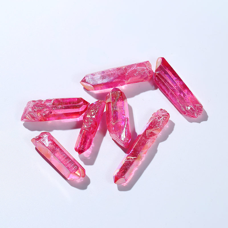 Colgante punta cristal radioplast rosa natural 