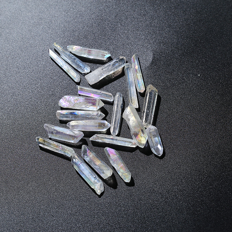 High Quality Natural Rainbow Colorful Aura Quartz Mineral Angel Crystal Wand Points for Pendant