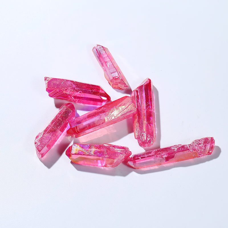 Colgante punta cristal radioplast rosa natural 