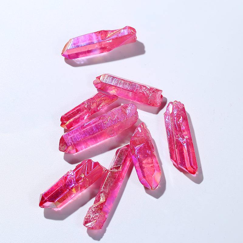 Colgante punta cristal radioplast rosa natural 