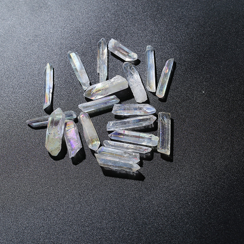 High Quality Natural Rainbow Colorful Aura Quartz Mineral Angel Crystal Wand Points for Pendant