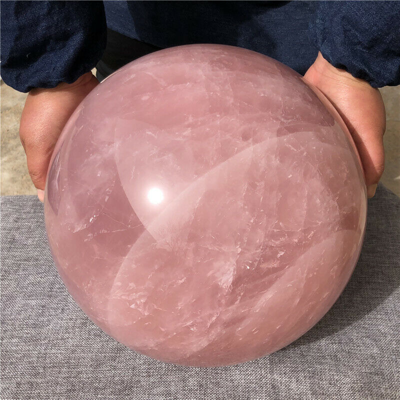 Natural pink rose Quartz Sphere Crystal ball rock Healing