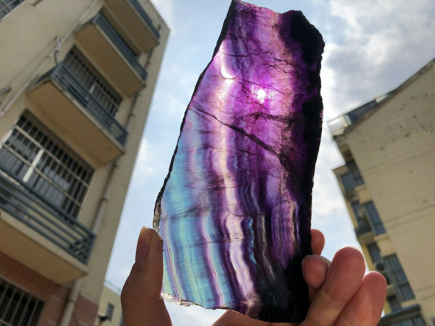 460G Natural multicolor fluorite crystal original stone specimens