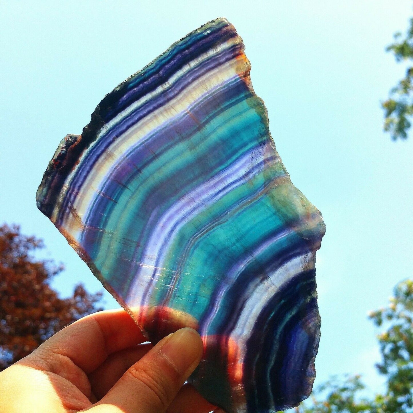 389G Natural multicolor fluorite crystal original stone specimens