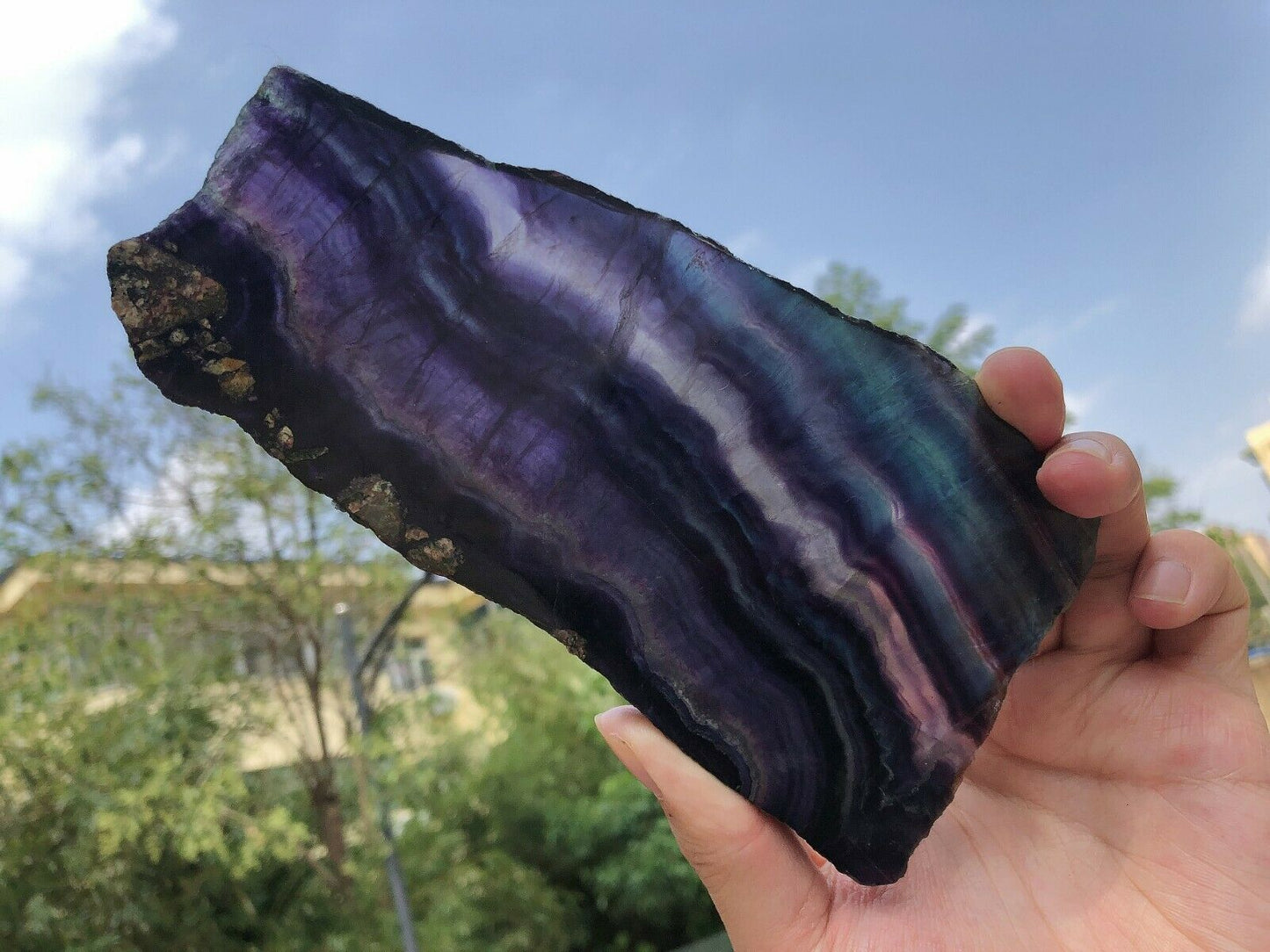 460G Natural multicolor fluorite crystal original stone specimens