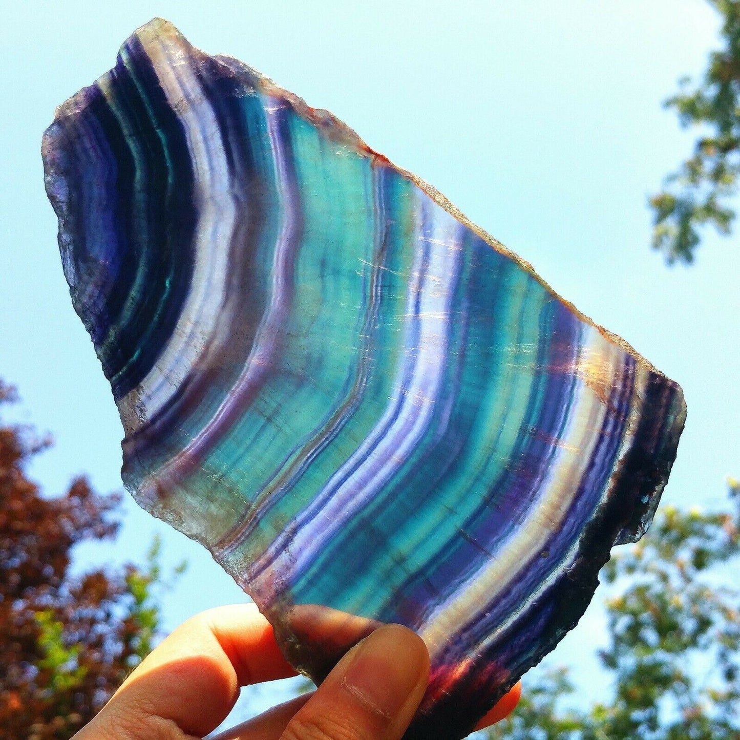 389G Natural multicolor fluorite crystal original stone specimens