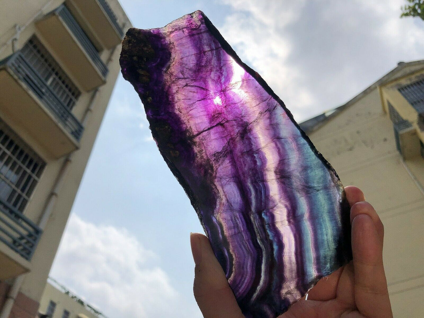 460G Natural multicolor fluorite crystal original stone specimens